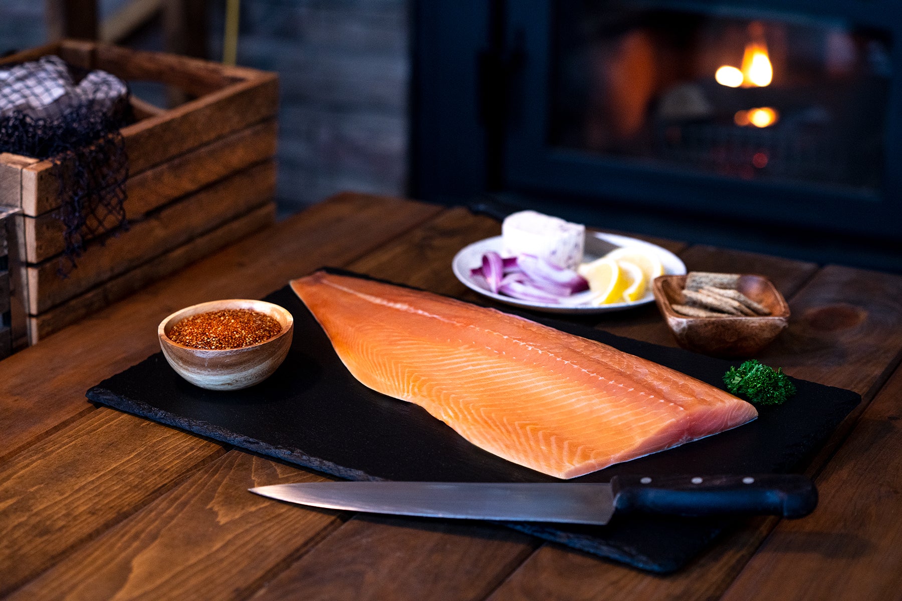 Willy Krauch's Unsliced Cold-Smoked Salmon (Frozen) *$56.25/kg*